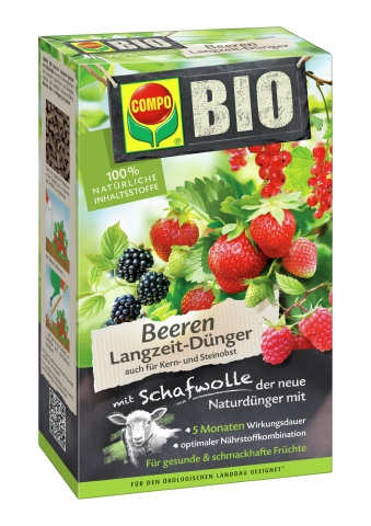 COMPO Bio Beeren Dünger mit Schafwolle 750g